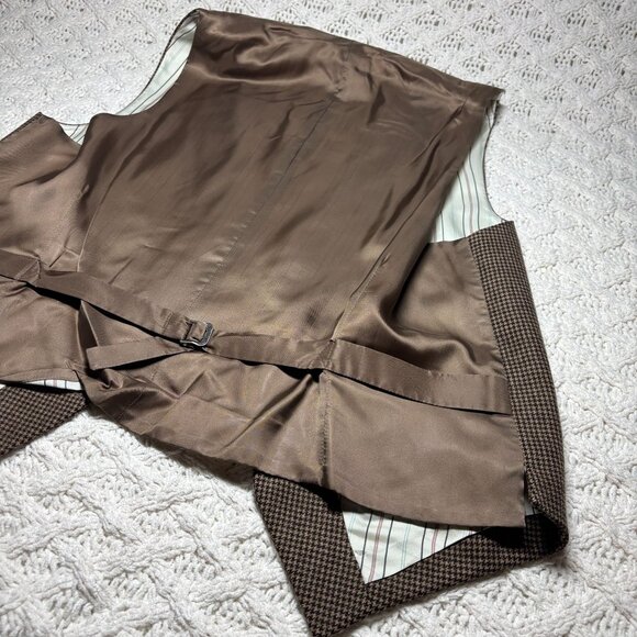 Polo Ralph Lauren Premium Wool Cashmere Vest Brown Plaid Made in‎ Italy NWOT - Picture 8 of 13